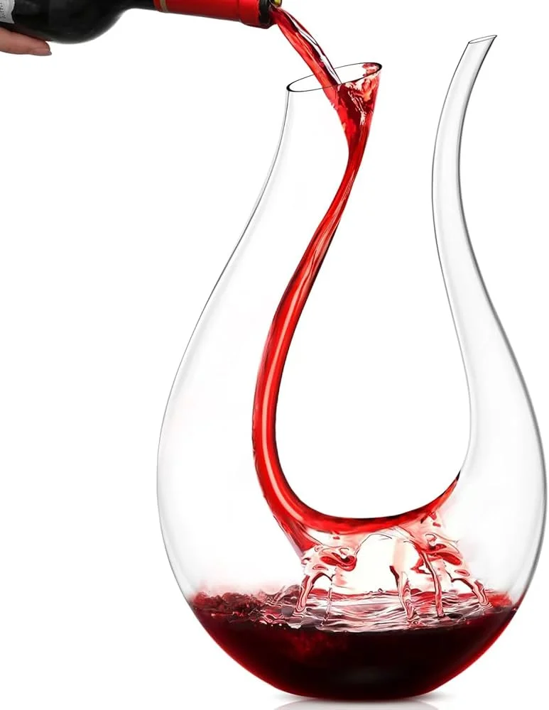Crystal Wine Decanter - Handcrafted crystal decanter for aerating and serving fine wines. Elegant design.